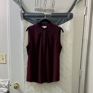Calvin Klein Sleeveless Burgundy Blouse